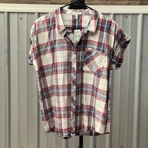 Maurices Red and Blue Plaid Shirt